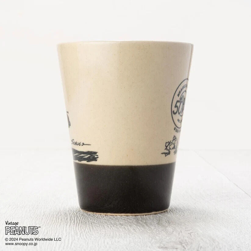 Peanuts 70th Anniversary Snoopy Beagle Scouts 50years Tumblr Cup Black MASHICO