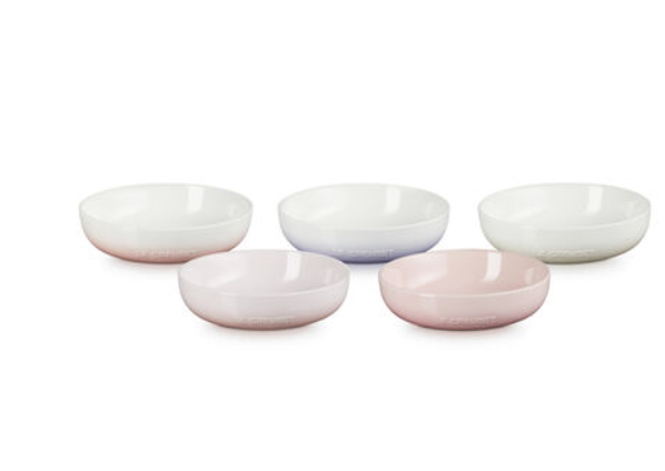 Le Creuset Pink Collection Deep Plate Sphere Dish 18cm Set of 5 Expedited F/S