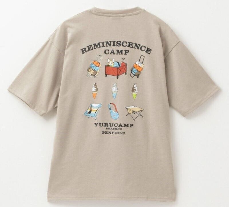 Yuru Camp Season 3 Reminiscence Camp T-shirt Beige L Size Japan Limited