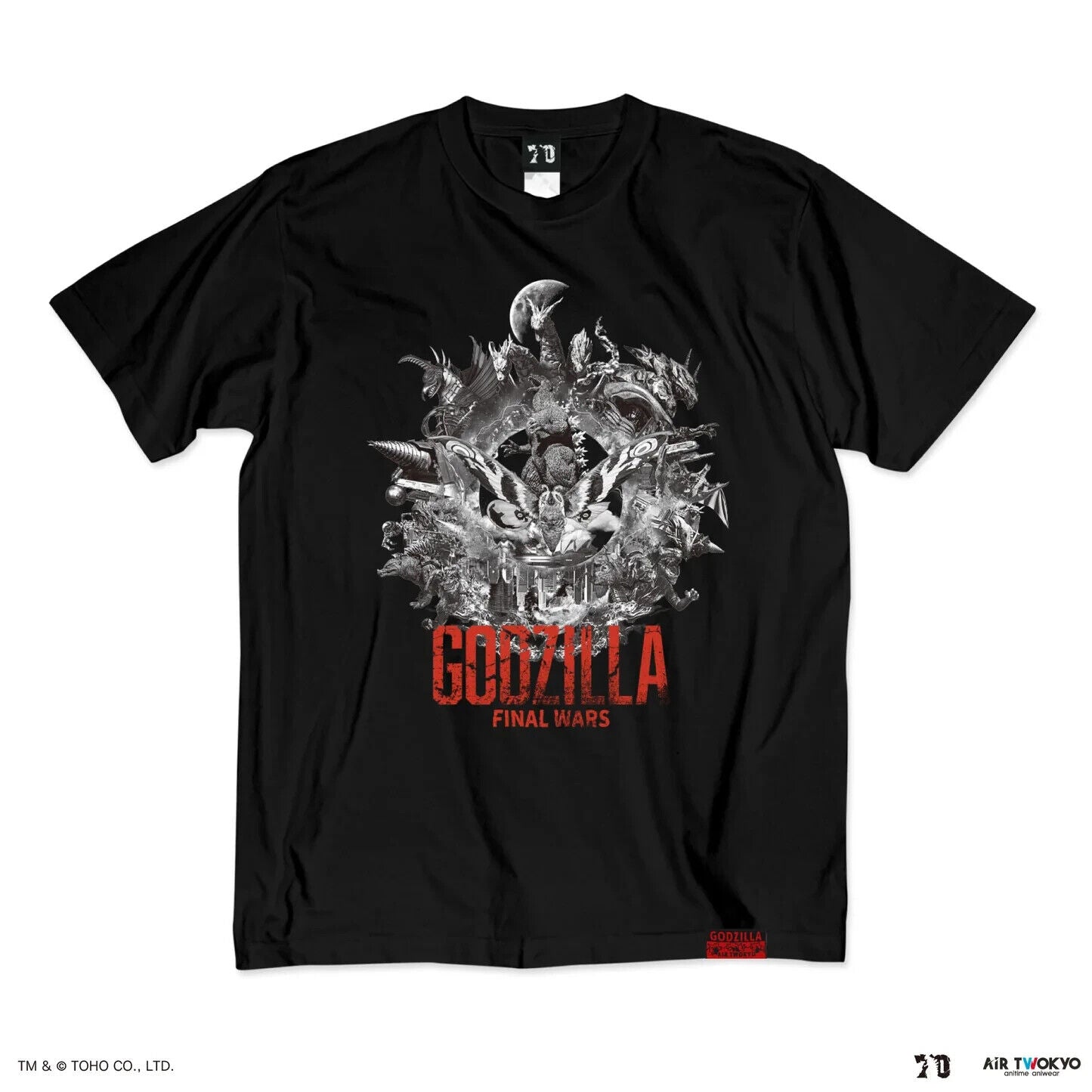 Godzilla 70th Anniversary FINAL WARS Illustration T-shirt XL Size Unisex Kaiju