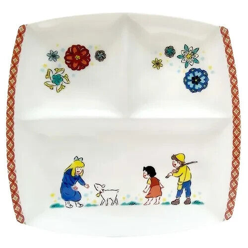 Heidi Girl of the Alps Flower Dividing Plate Kutani Porcelain Japan Limited