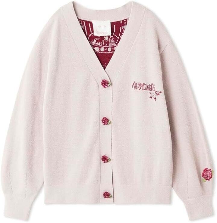 The Rose of Versailles Lady Oscar Marie Antoinette Knit Cardigan Jacquard Pink