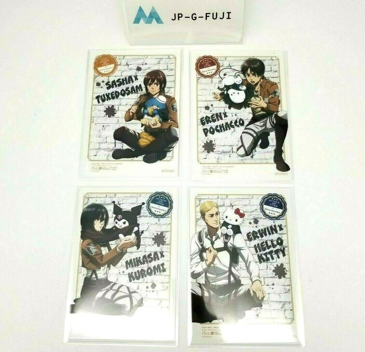 Attack on Titan Sanrio Postcard Eren Mikasa Sasha Elvin Erwin Japan Limited