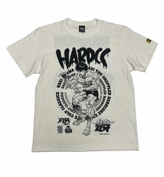 Baki the Grappler BAKI HANMA vs KANJI IGARI T-shirt L Size Vanilla White Japan