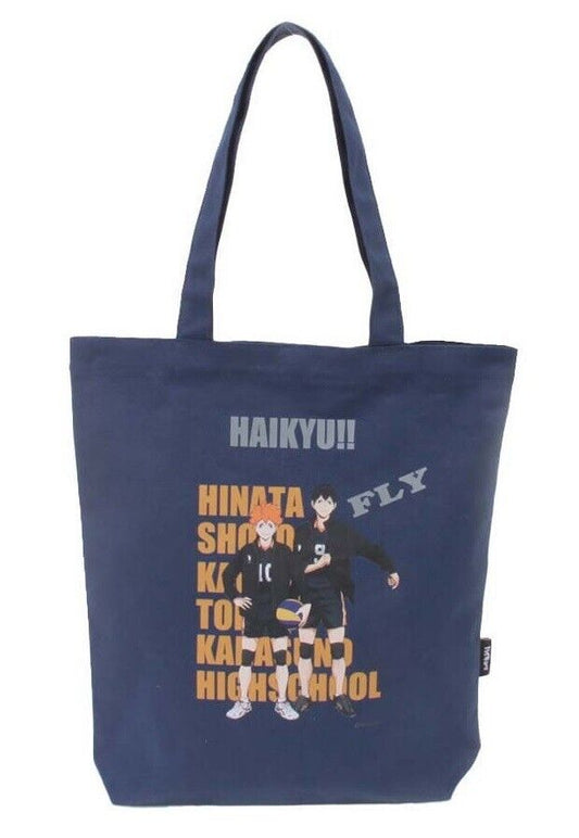 Haikyuu!! Haikyu Karasuno Shoyo Hinata & Tobio Kageyama Tote Bag Navy Canvas