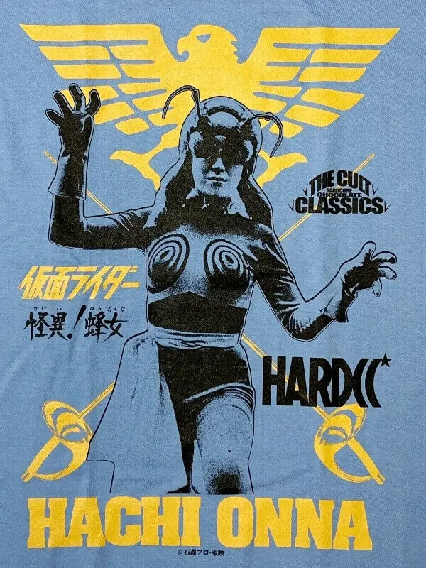 Kamen Rider Bee Woman Hachi Onna T-shirt Sax Blue XL Unisex Tokusatsu Sci-Fi