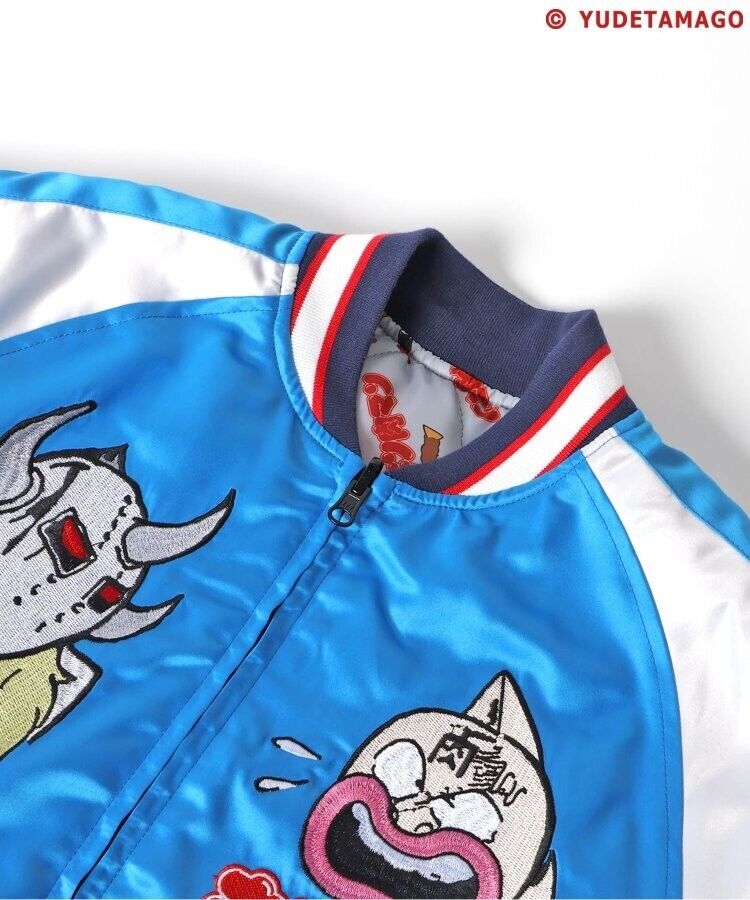 Kinnikuman Satin Jacket Embroidery Sukajan Reversible L Size Unisex Japan LTD