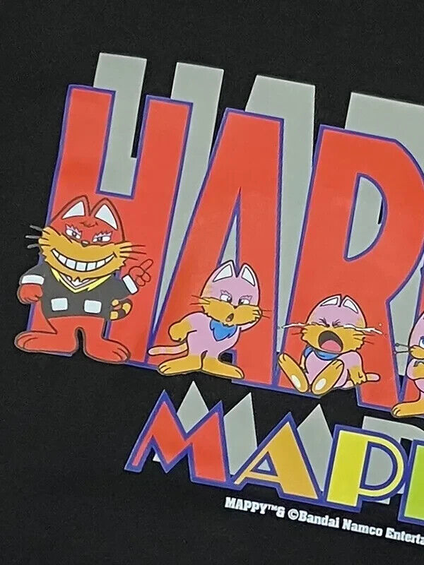 MAPPY T-shirt Black L Size Namco Japan Videogame