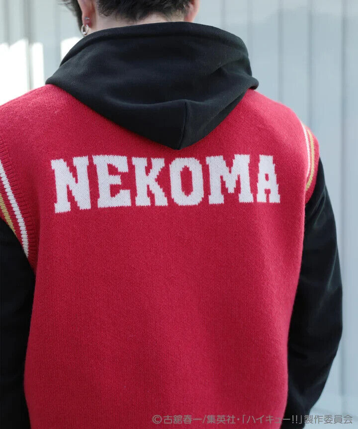 Haikyuu!! Haikyu Nekoma Kenma Kozume Knit Vest Red L Size Unisex Japan Limited