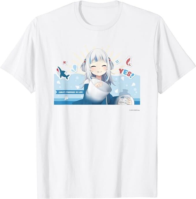 Hololive Gawr Gura Virtual Youtuber T-shirt White L Size Japan Limited