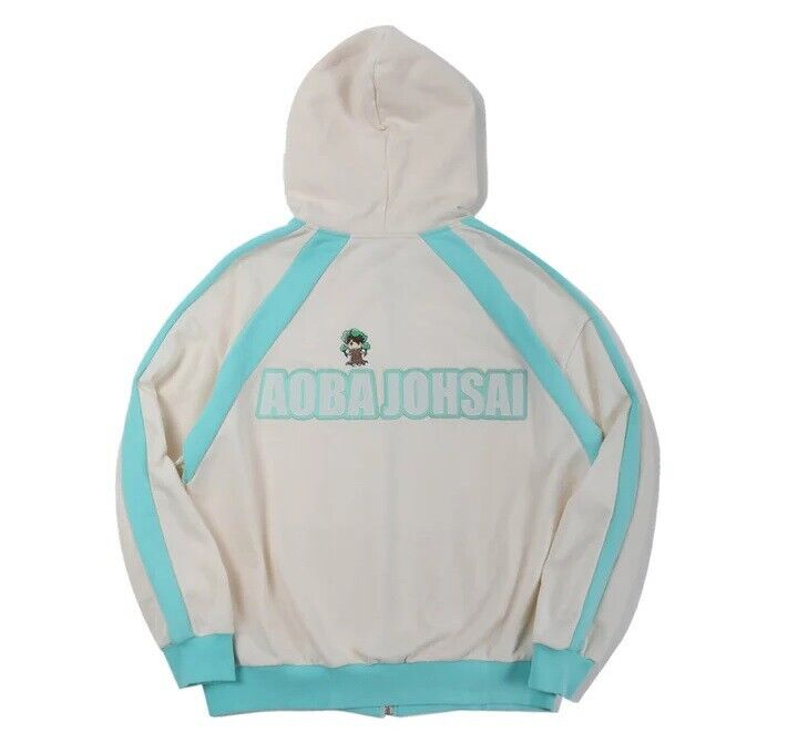 Haikyuu!! Haikyu Aoba Johsai Tooru Oikawa Zip Hoodie White L Size Unisex