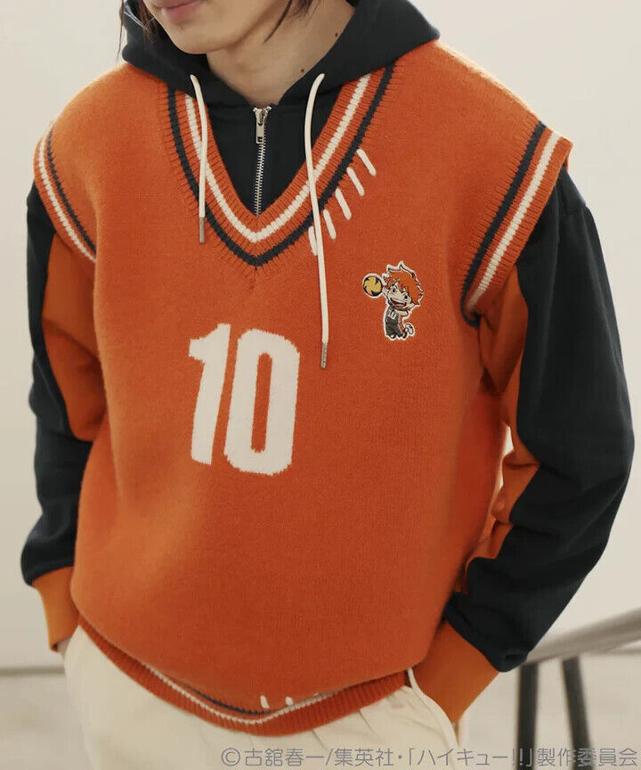 Haikyuu!! Haikyu Karasuno Shoyo Hinata Knit Vest Orange M Size Unisex Japan LTD