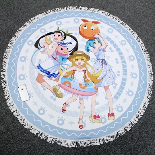 Monogatari Series Bakemonogatari Round Towel 100cm Shinobu Yotsugi Mayoi Summer