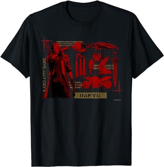 Devil May Cry 5 Dante T-shirt Black L Size Capcom Japan Cosplay