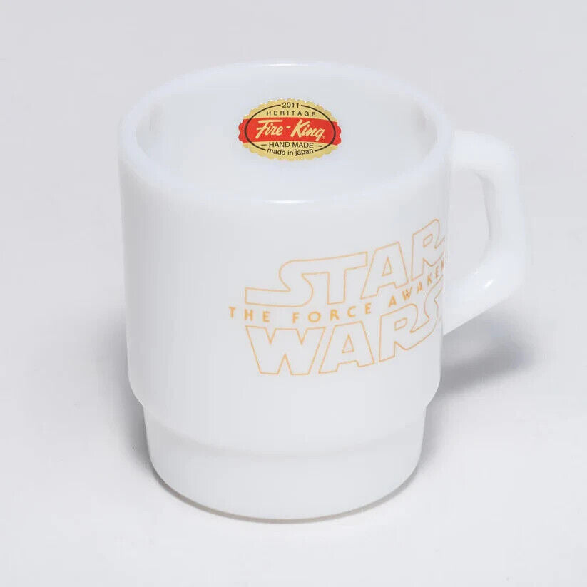 Fire-King Star Wars BB-8 Stacking Mug Cup 215ml Milk White Glass Japan