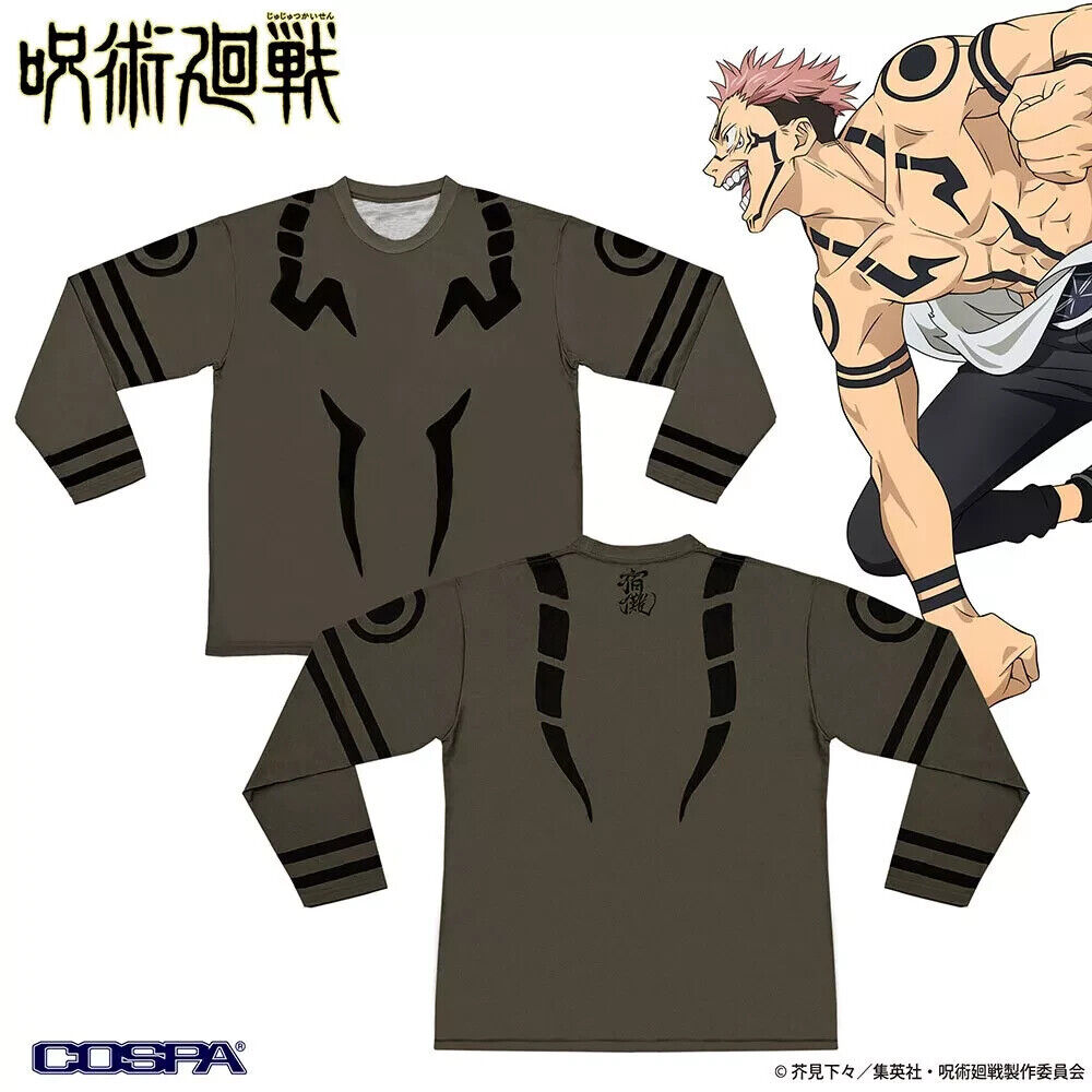 Jujutsu Kaisen Sukuna T-shirt Long Sleeve Tattoo L Size Japan Limited Cosplay