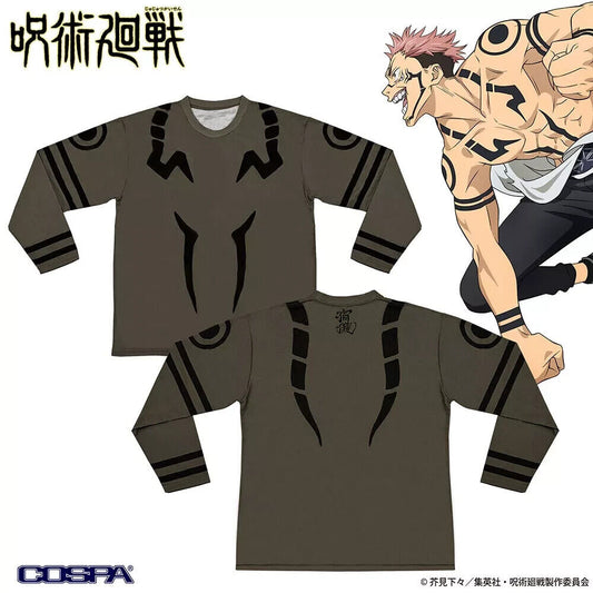 Jujutsu Kaisen Sukuna T-shirt Long Sleeve Tattoo L Size Japan Limited Cosplay