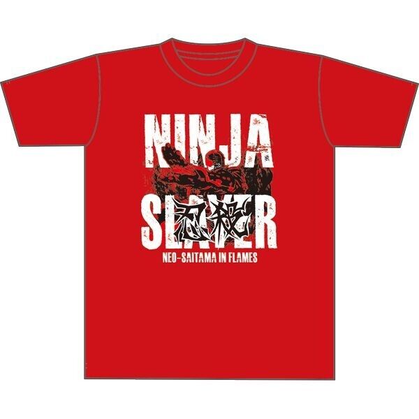 Ninja Slayer Neo-Saitama in Flames T-shirt Red XL w/ Steam Code Japan Limited