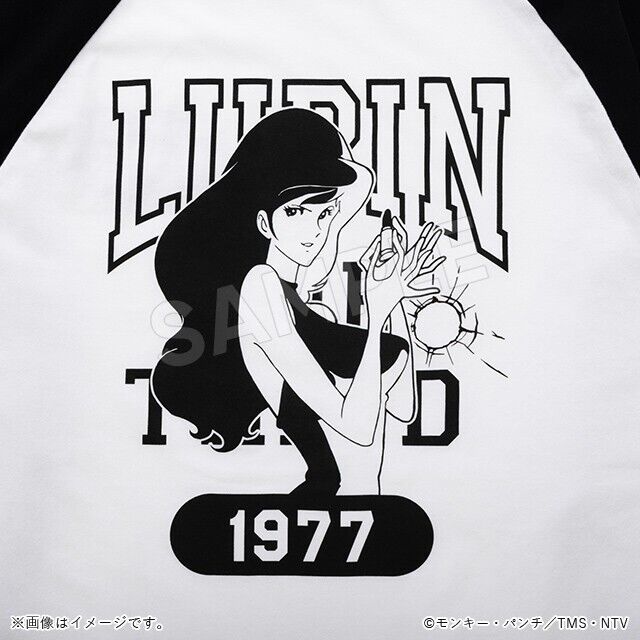 Lupin III the Third Fujiko Mine Raglan T-shirt Long Sleeve Black L Size Unisex