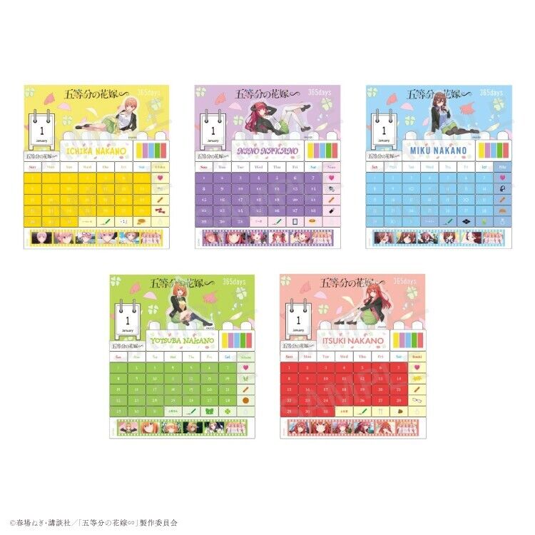 The Quintessential Quintuplets Yotsuba Nakano Perpetual Calendar Building Block