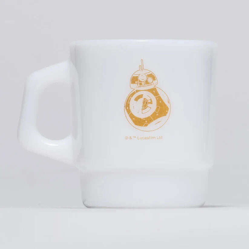 Fire-King Star Wars BB-8 Stacking Mug Cup 215ml Milk White Glass Japan