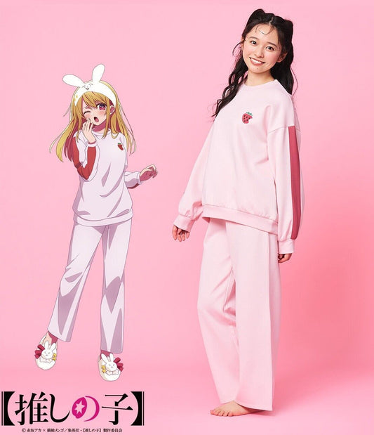 Oshi no Ko Ruby Hoshino Loungewear Pajama Sweatshirt Set M/L Peach John Cosplay