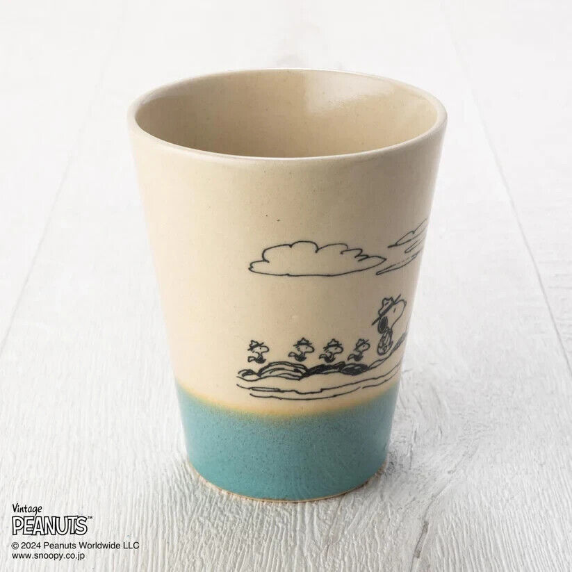 Peanuts Snoopy Beagle Scouts 50years Tumblr Cup Light Blue 190ml Pottery MASHICO