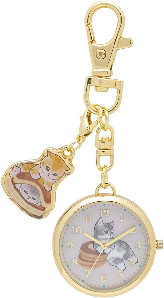 Mofusand Pancake Pocket Watch Charm Key Ring Beige Japan Limited