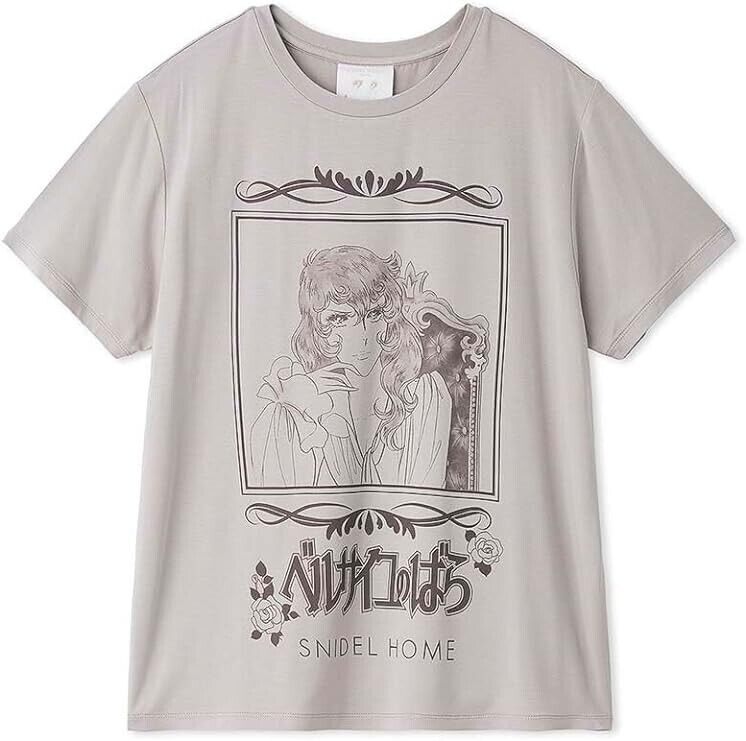 The Rose of Versailles Lady Oscar Francois de Jarjayes Print T-shirt Gray Women