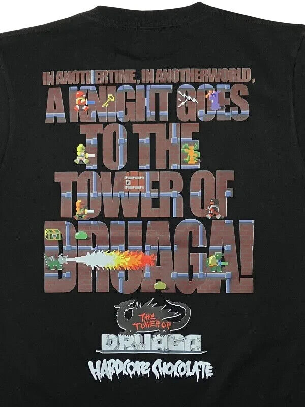 The Tower of Druaga T-shirt Black L Size Namco Japan Videogame