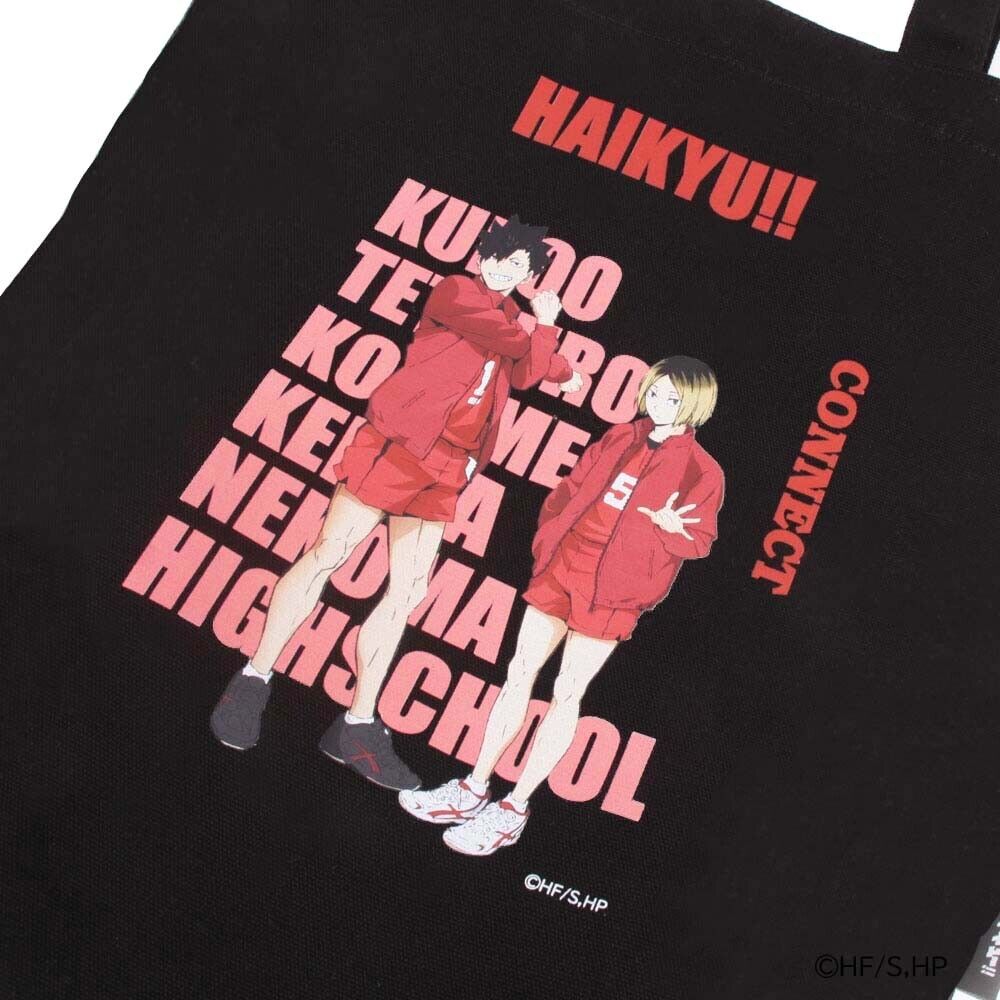 Haikyuu!! Haikyu Nekoma Kenma Kozume & Tetsuro Kuroo Tote Bag Black Canvas