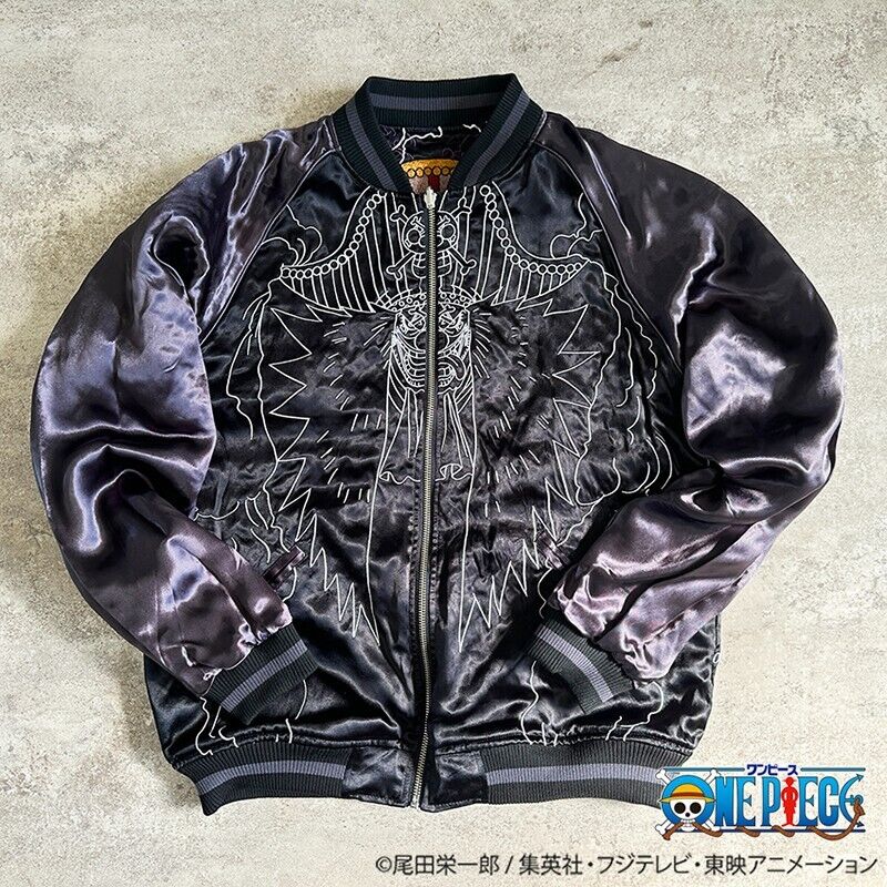 ONE PIECE Cross Guild Buggy Crocodile Mihawk Stain Jacket Embroidery Sukajan L