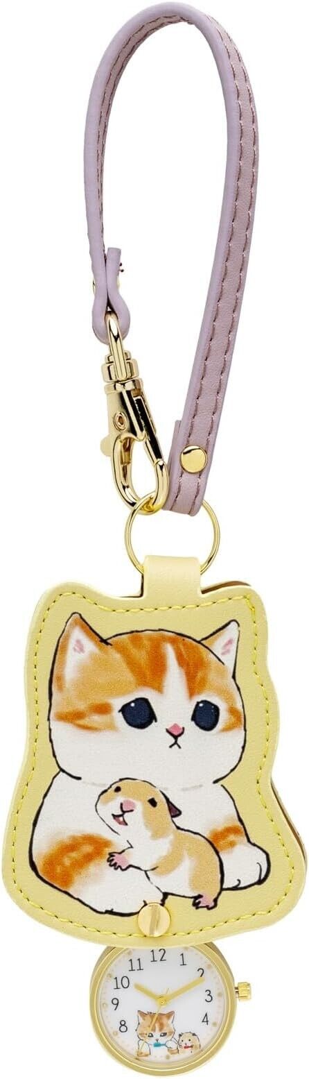 Mofusand Hamster Yellow Pockey Watch Charm Key Ring Leather Japan Limited