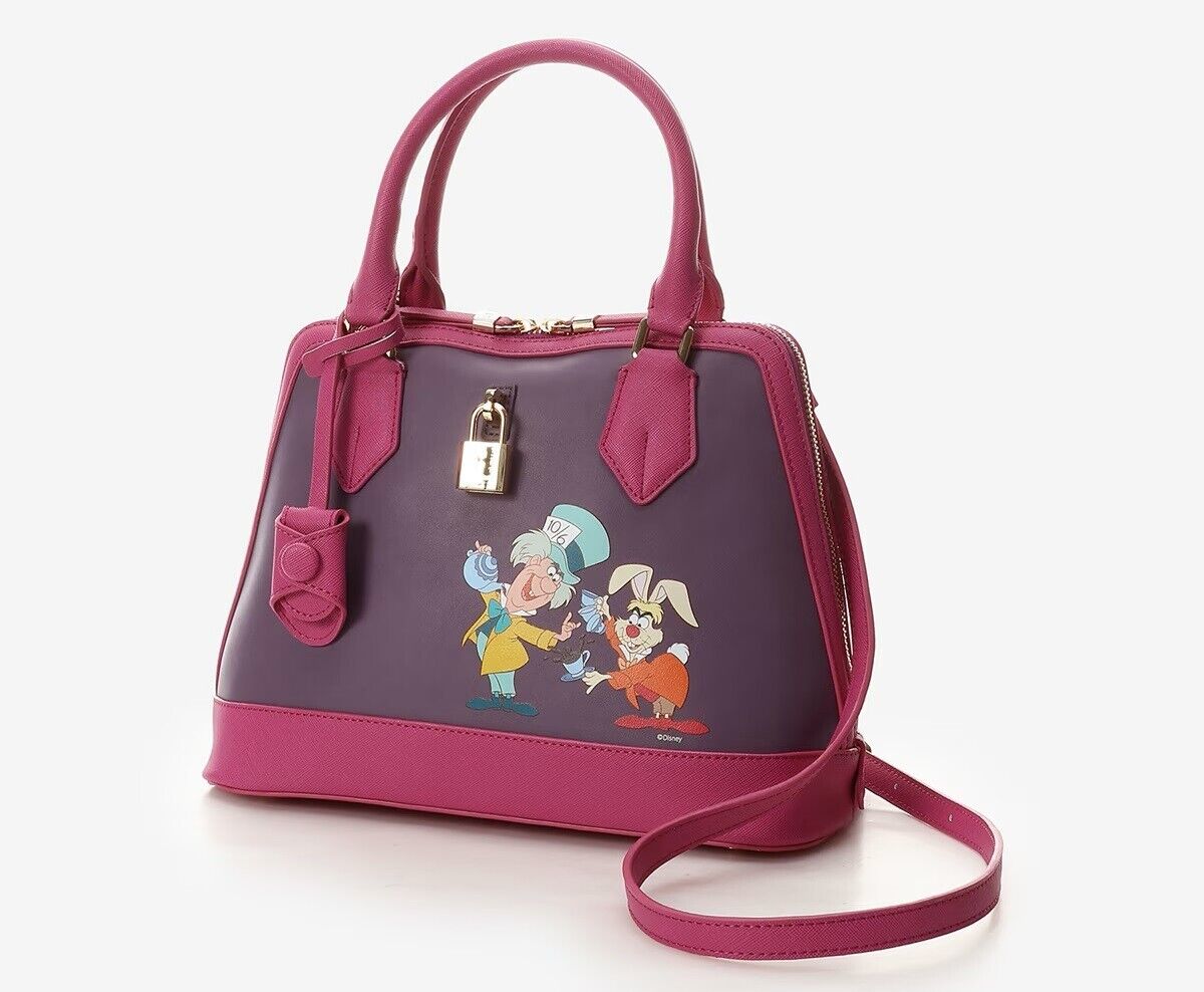 Disney 100th Anniv Alice in Wonderland Mad Hatter March Hare 2way Shoulder Bag