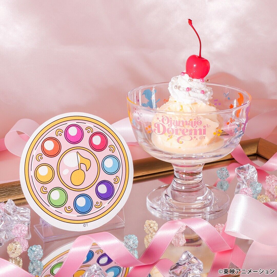 Ojamojo Doremi Dessert Sundae Glass w/ Coaster Tableware Japan Limited