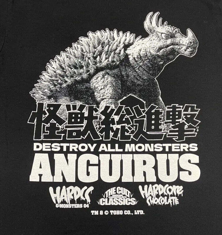 Godzilla Raids Again Kaiju ANGUIRUS T-shirt Black L Size Japan Limited