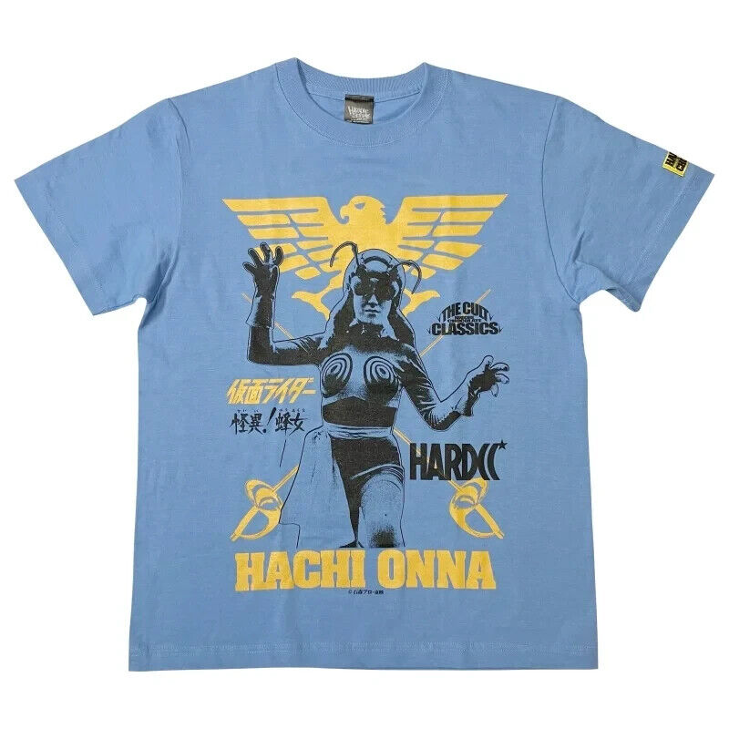 Kamen Rider Bee Woman Hachi Onna T-shirt Sax Blue XL Unisex Tokusatsu Sci-Fi