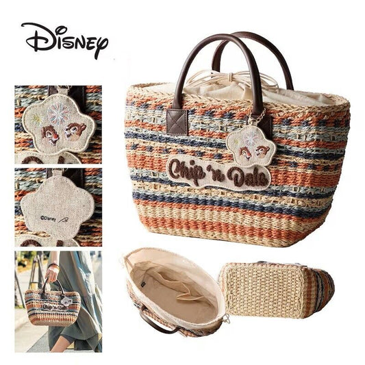 Disney Chip n Dale Basket Tote Bag Patch Embroidery Japan Limited