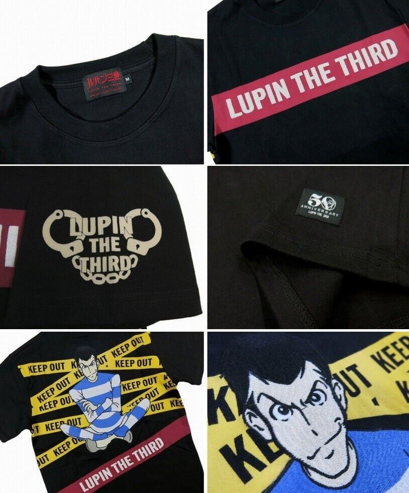 Lupin III the 3rd Third 50th Anniversary T-shirt Embroidery L Size Unisex