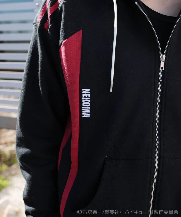 Haikyuu!! Haikyu Nekoma Kenma Kozume Tetsuro Kuroo Zip Hoodie Black L Unisex