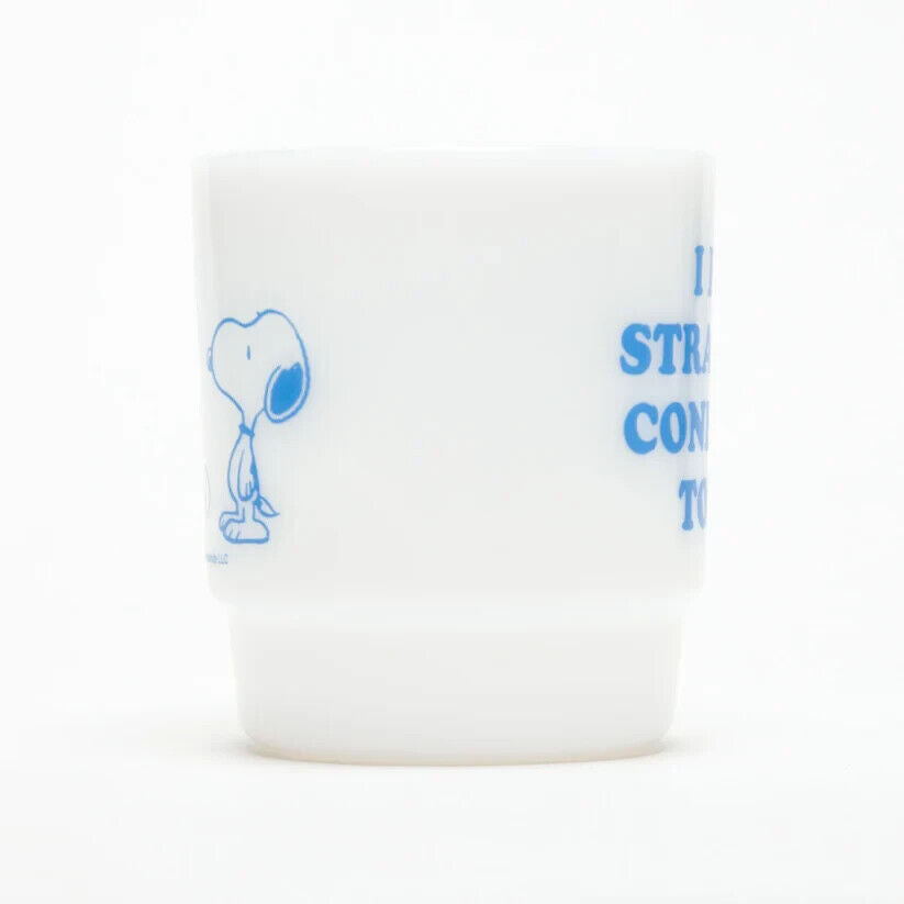 Fire-King Peanuts Snoopy Charlie Brown Stacking Mug Cup Milk White Glass 215ml