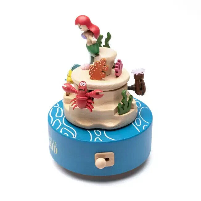 Disney Princess Little Mermaid Mechanical Music Box Wooden Japan Limited