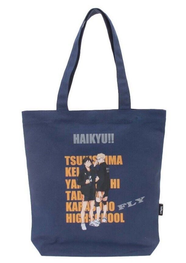 Haikyuu!! Haikyu Karasuno Kei Tsukishima & Tadashi Yamaguchi Tote Bag Navy