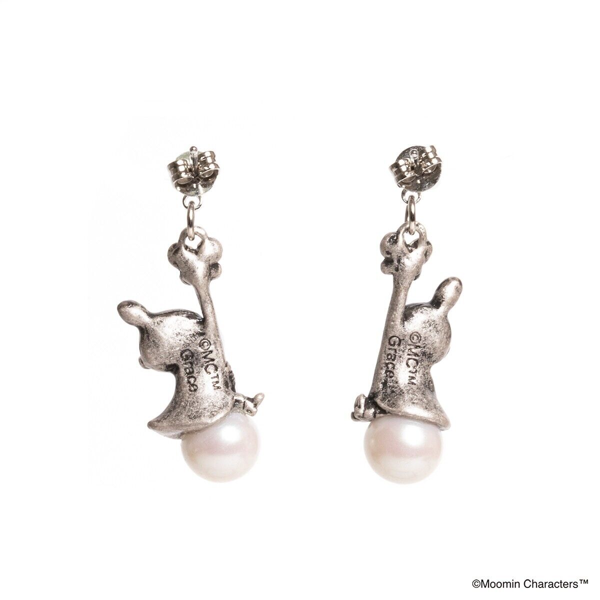 Moomin Little My and Pendulum Clock Earrings Silver Pearl Palnart Poc Japan LTD