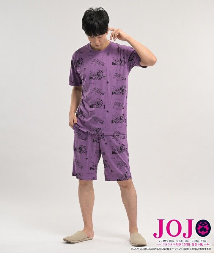 JoJo's Bizarre Adventure Pt.5 Giorno Giovanna Pajamas T-shirt Short Pants Set L