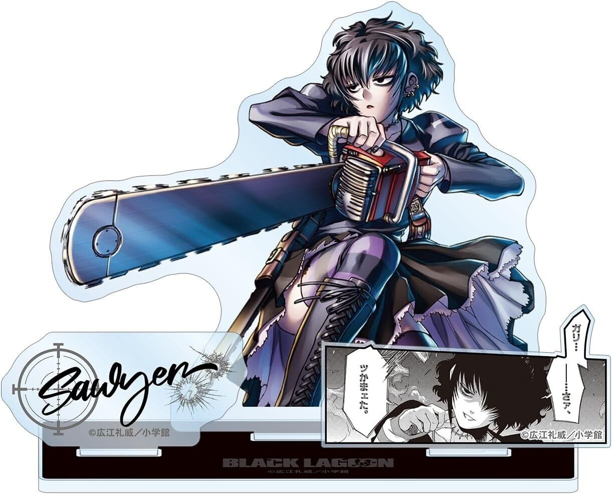 BLACK LAGOON Frederica Sawyer Acrylic Stand Figure w/ Manga Scene Panel Japan