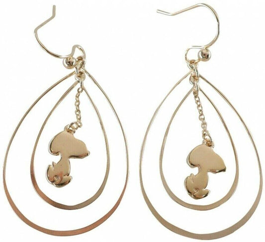 Peanuts Snoopy Earrings Drop Gold Accessory Jewelry Japan