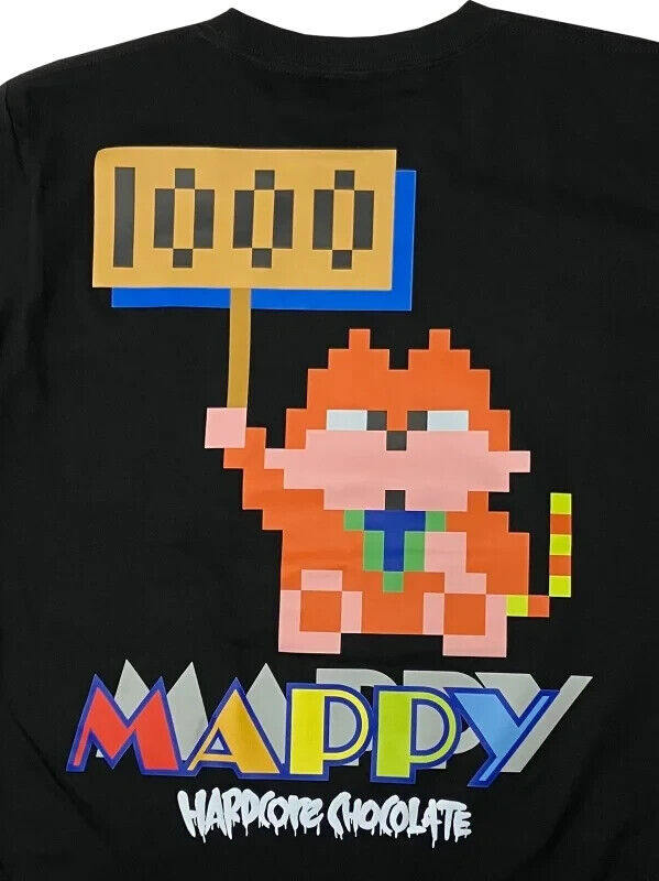 MAPPY T-shirt Black L Size Namco Japan Videogame