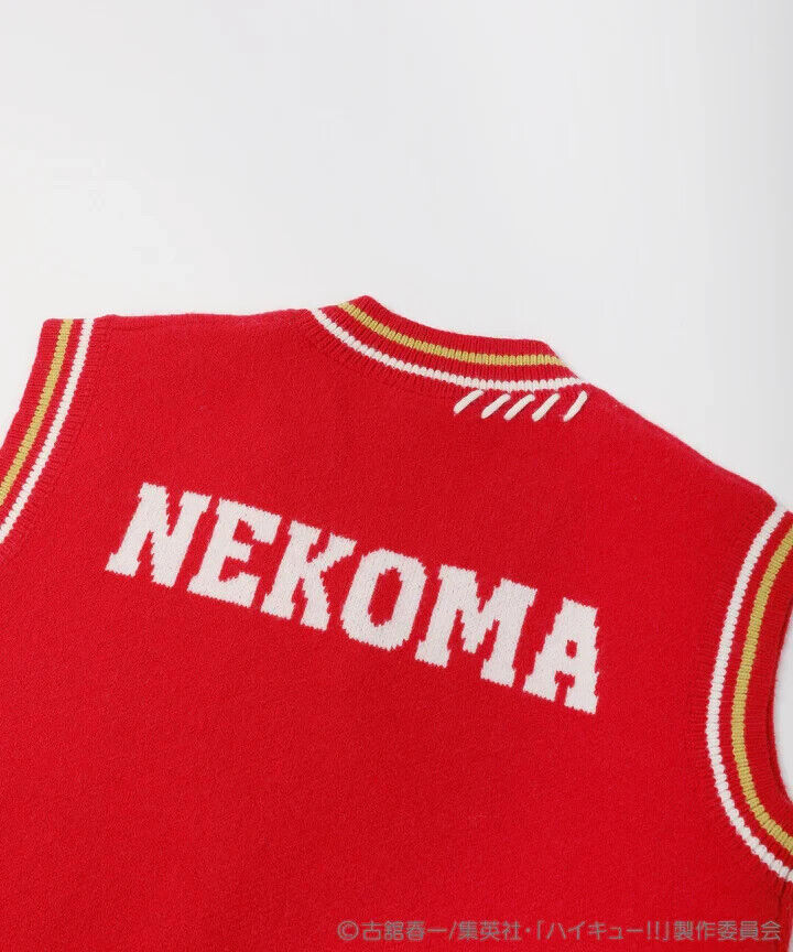 Haikyuu!! Haikyu Nekoma Kenma Kozume Knit Vest Red L Size Unisex Japan Limited