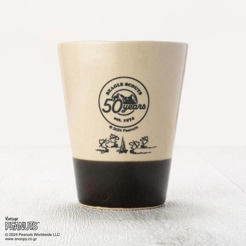 Peanuts 70th Anniversary Snoopy Beagle Scouts 50years Tumblr Cup Black MASHICO